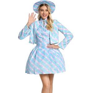 Barbie Movie Costume Cosplay Dress Jacket and Hat